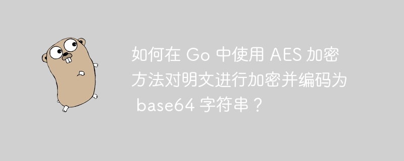 如何在 Go 中使用 AES 加密方法对明文进行加密并编码为 base64 字符串？