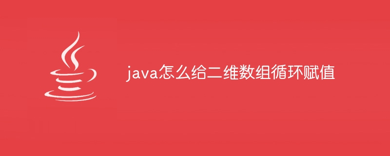 java怎么给二维数组循环赋值