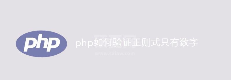 php如何验证正则式只有数字