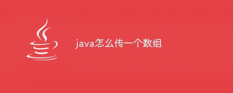 java怎么传一个数组