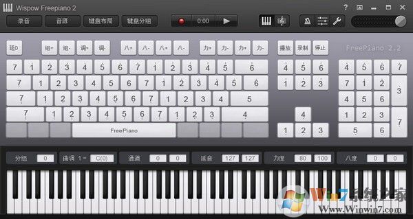 电脑弹钢琴软件Wispow Freepiano v2.2.1中文绿色版