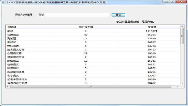 SEO关键词搜索量查询工具