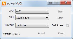 powerMAX(电脑拷机测试软件) V1.00.1 绿色版