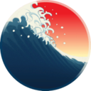 浮世绘冲浪logo图