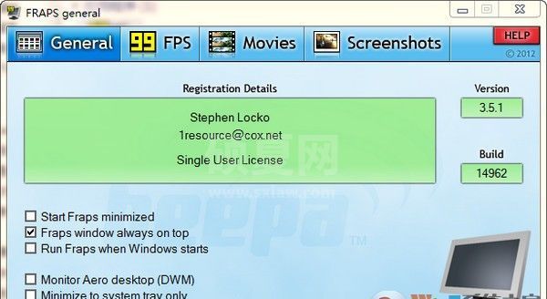 Fraps软件破解版下载|游戏录像工具(Fraps) V3.5.99中文版