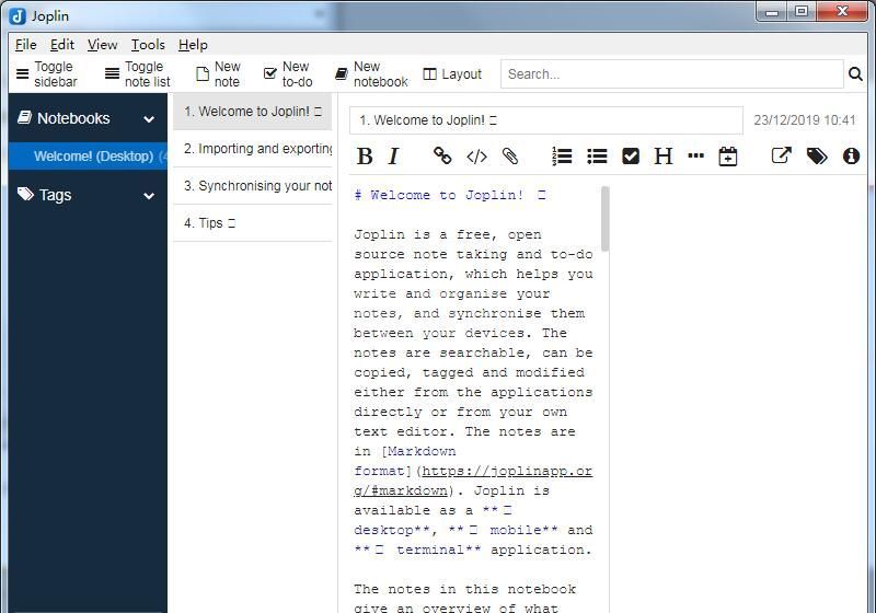 Joplin(桌面云笔记软件)