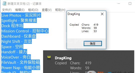 DragKing复制字数统计工具