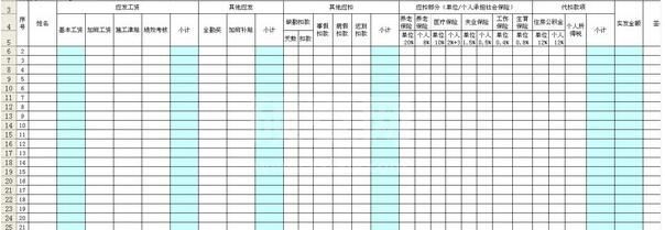 员工工资表模板下载_Excel工资表模板免费版