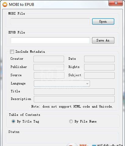 MOBI to EPUB(电子书转换软件) V1.0 绿色版