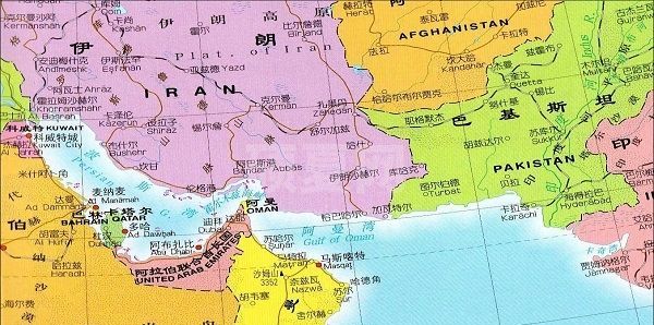 波斯湾地图高清地图V2023