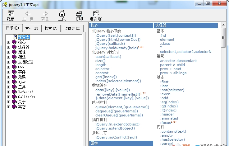 jQuery手册下载 V1.7.2中文版