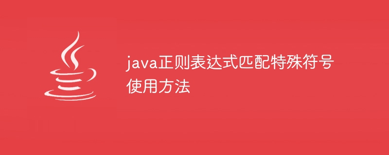 java正则表达式匹配特殊符号使用方法