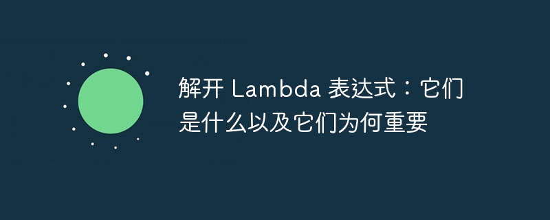 解开 Lambda 表达式：它们是什么以及它们为何重要