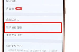 在微信里查看登录设备管理的操作过程截图