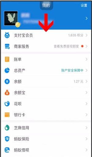 在支付宝里使用积分的操作过程截图