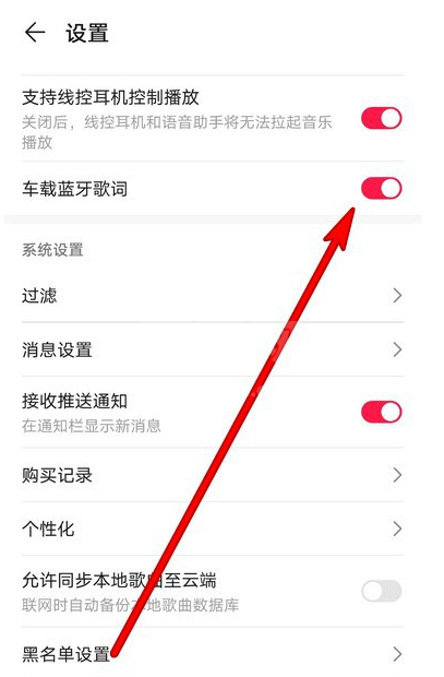 华为音乐怎样设置车载蓝牙歌词 华为音乐开启车载蓝牙歌词方法截图