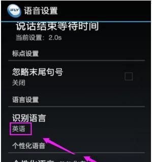 讯飞输入法里进行设置识别语言的操作教程截图