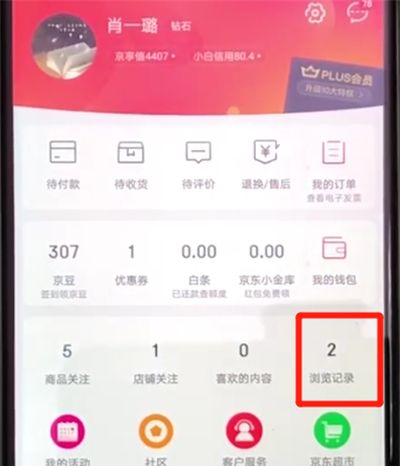 京东查看浏览记录的操作步骤截图