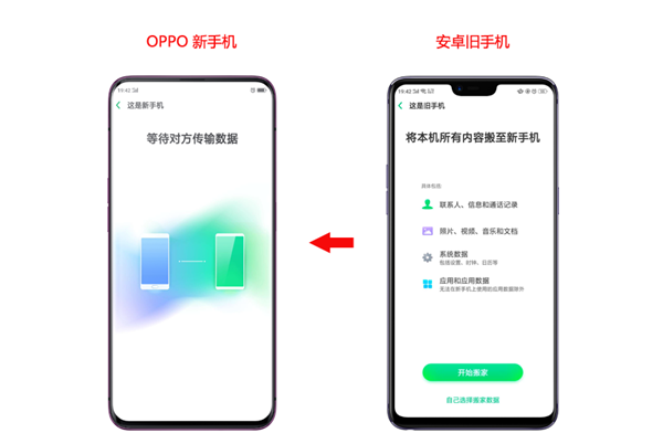 oppo手机里把旧手机数据转移到新手机的方法讲解截图