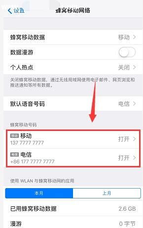 iPhoneXR中设置双卡标签的详细步骤截图