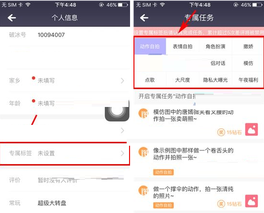 破冰APP添加标签的操作过程截图