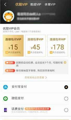 优酷开通VIP的简单操作讲述截图