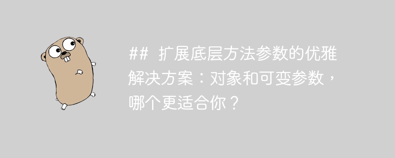 ##  扩展底层方法参数的优雅解决方案：对象和可变参数，哪个更适合你？