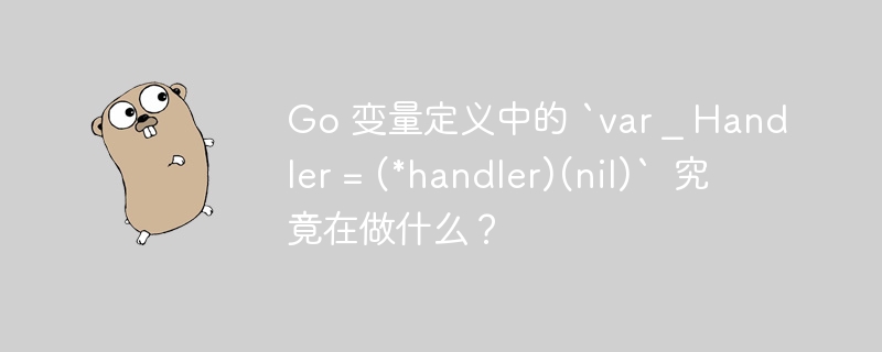 Go 变量定义中的 `var _ Handler = (*handler)(nil)`  究竟在做什么？