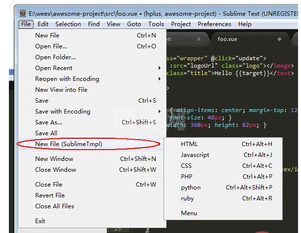 一文介绍sublime text3搞定vue文件模板