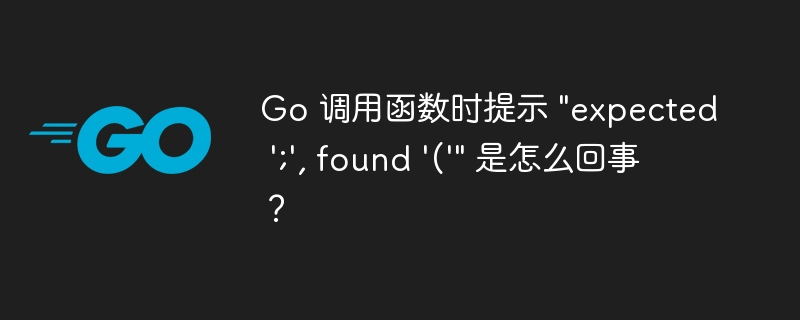 Go 调用函数时提示 &quot;expected ';', found '('&quot; 是怎么回事？