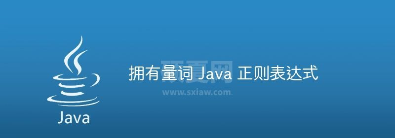 拥有量词 Java 正则表达式