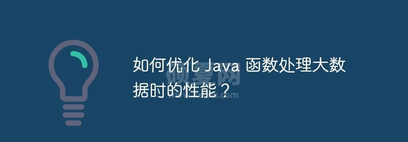 如何优化 Java 函数处理大数据时的性能？