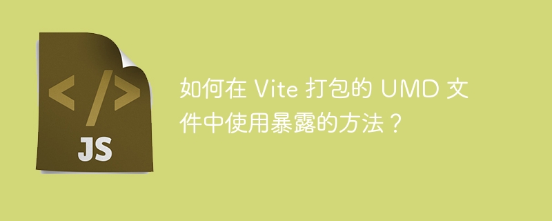 如何在 Vite 打包的 UMD 文件中使用暴露的方法？