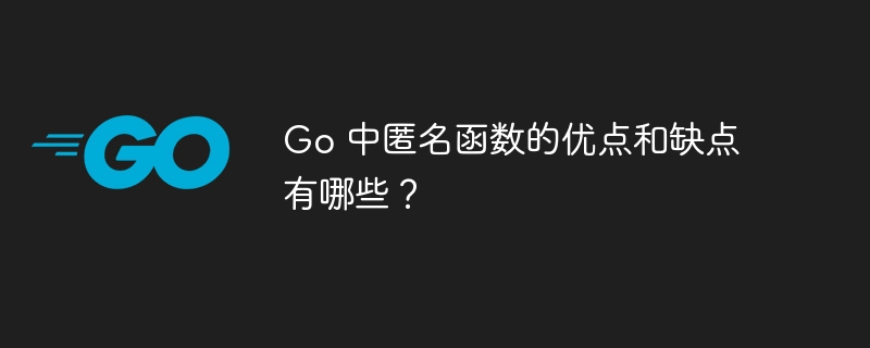 Go 中匿名函数的优点和缺点有哪些？