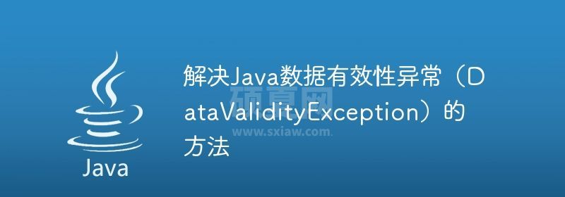 解决Java数据有效性异常（DataValidityException）的方法