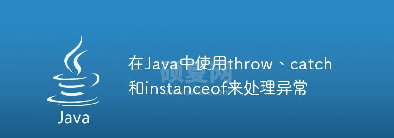 在Java中使用throw、catch和instanceof来处理异常