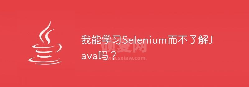 我能学习Selenium而不了解Java吗？