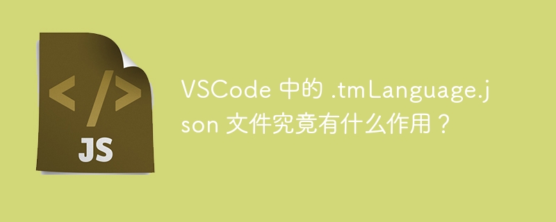 VSCode 中的 .tmLanguage.json 文件究竟有什么作用？