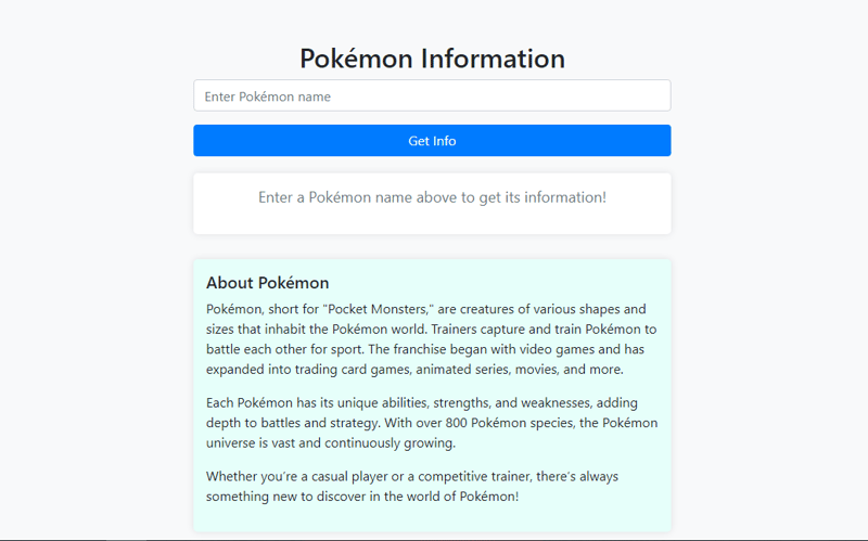 Pokémon Info Retriever: A Fun and Educational Project