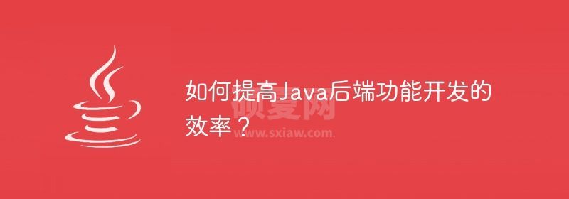 如何提高Java后端功能开发的效率？