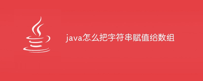 java怎么把字符串赋值给数组