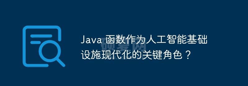 Java 函数作为人工智能基础设施现代化的关键角色？