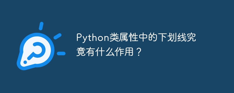 Python类属性中的下划线究竟有什么作用？