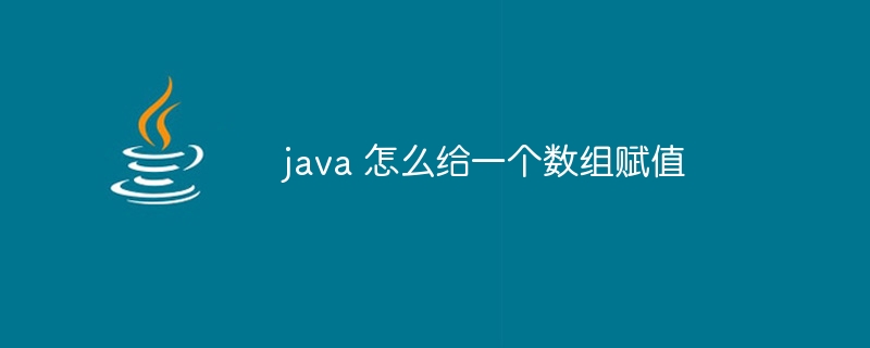 java 怎么给一个数组赋值