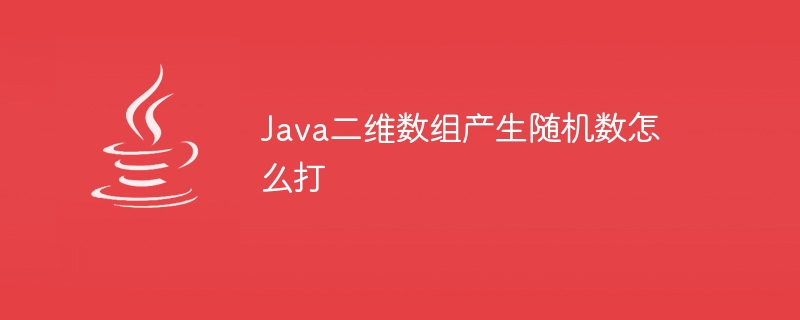 Java二维数组产生随机数怎么打