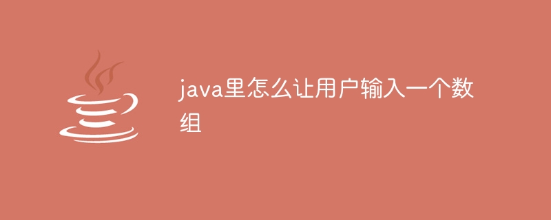 java里怎么让用户输入一个数组