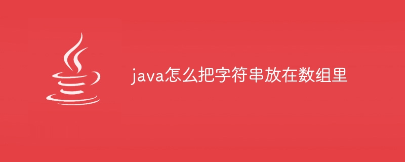 java怎么把字符串放在数组里