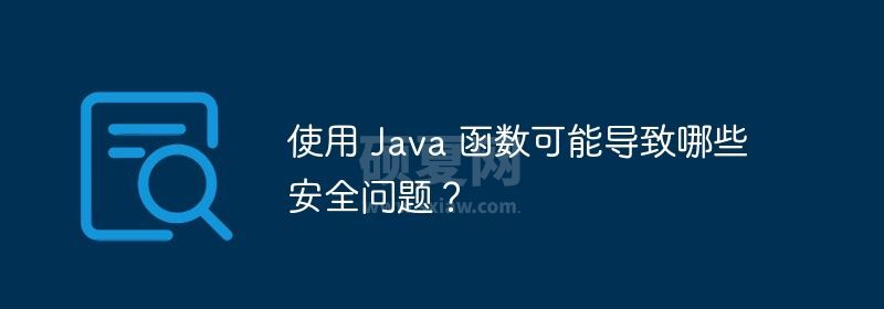 使用 Java 函数可能导致哪些安全问题？