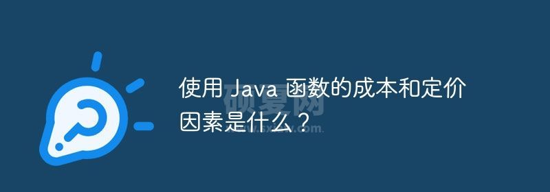 使用 Java 函数的成本和定价因素是什么？