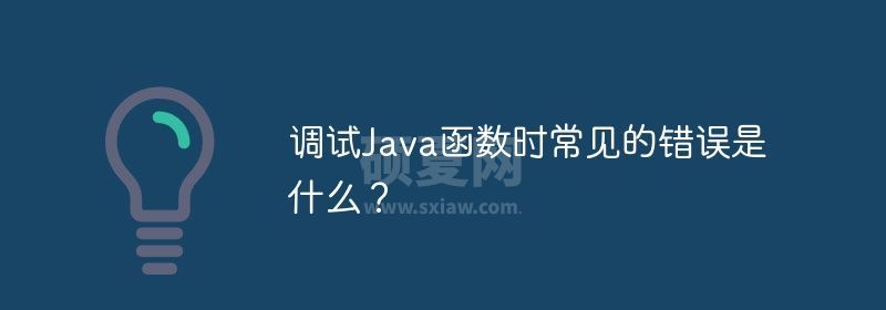 调试Java函数时常见的错误是什么？